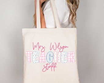 Individuelle Lehrer Name Sachen Tasche, Lehrer Tasche Geschenk, Tasche für Lehrer, Lehrer Wertschätzung Geschenk, Geschenk für Lehrer, Lehrer Dankeschön Geschenk
