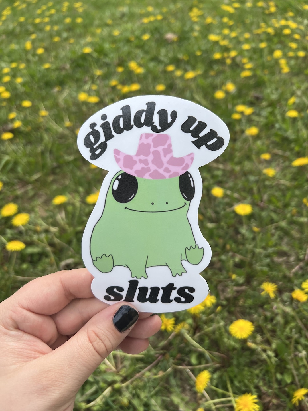 Giddy Up Sluts Bumper Sticker Funny Frog Stickers Cute Etsy
