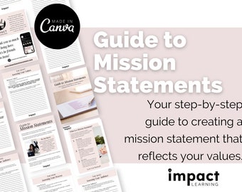 Guide to Mission Statements | Your Guide to Writing Meaningful Mission Statements | Workbook | Instant Digital Download | Printable Workbook