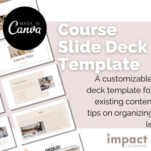 Course Slide Deck Template | Simple and Clean Presentation Template | Canva Course Creation | Digital Download | Customizable Canva Template