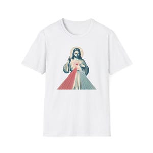 Divine Mercy Graphic TShirt Retro Style Divine Mercy Image of Jesus Christ Centered Casual Apparel Gift Idea RCIA Newly Initiated Catholic