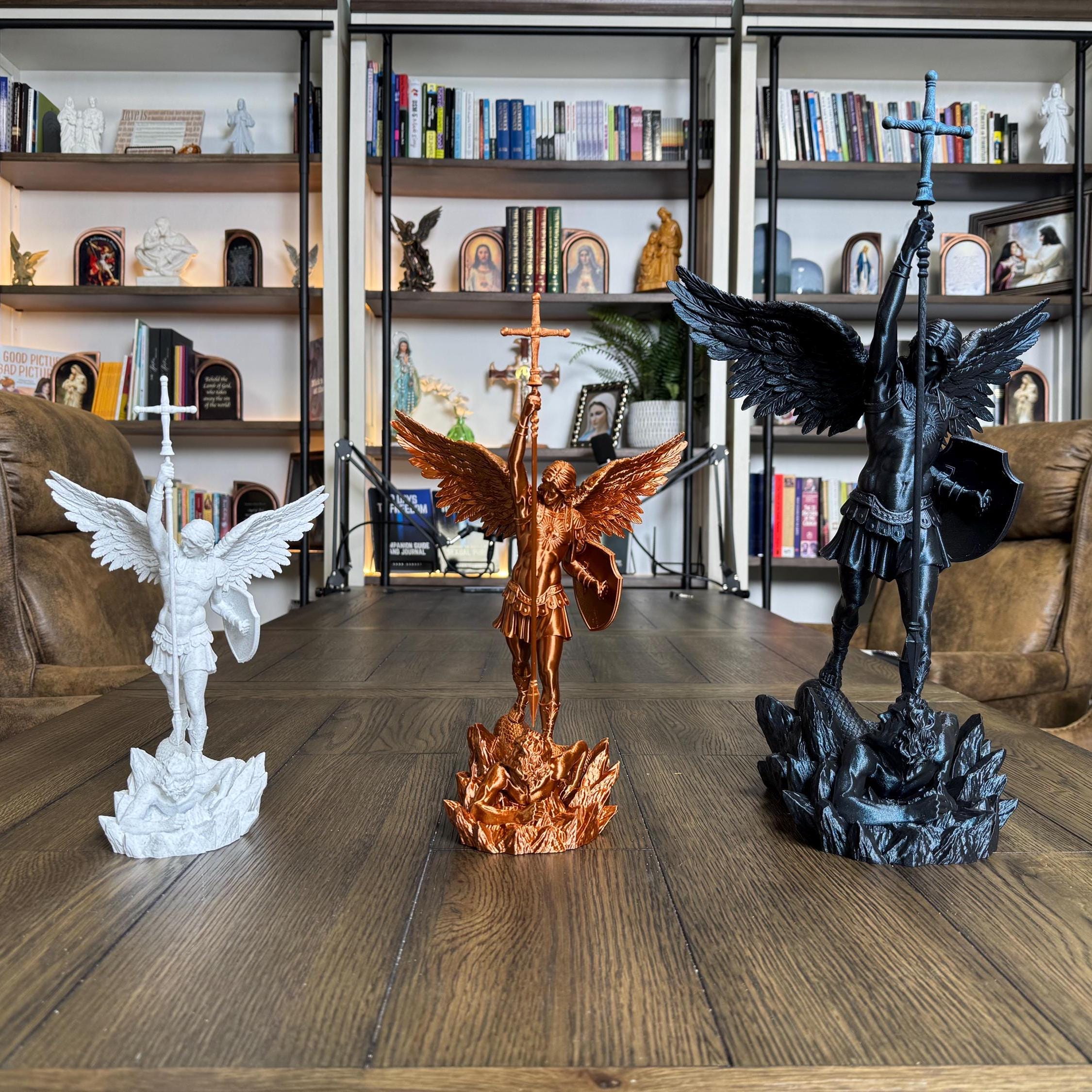 St. Michael the Archangel Statue/Detailed Masculine St. Michael Statue/ Affordable Religious Statue/ Archangel statue/Unique gift/Home Decor