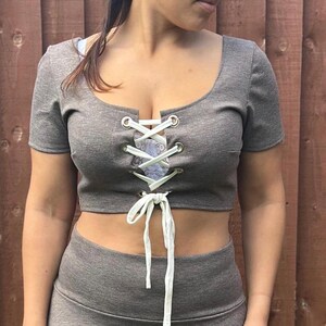 Handmade crop top , boho top , summer top , rave , festival, hippie top,lace up front ,summer dress,bohemian top yoga top