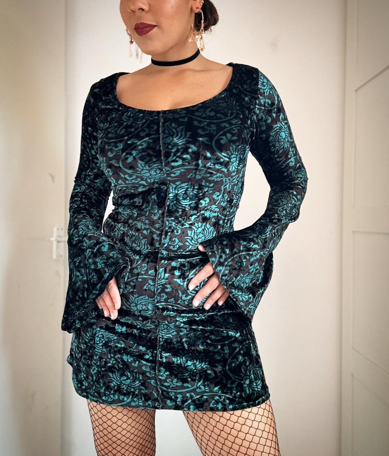 Bell Sleeves Print Dress main image 0