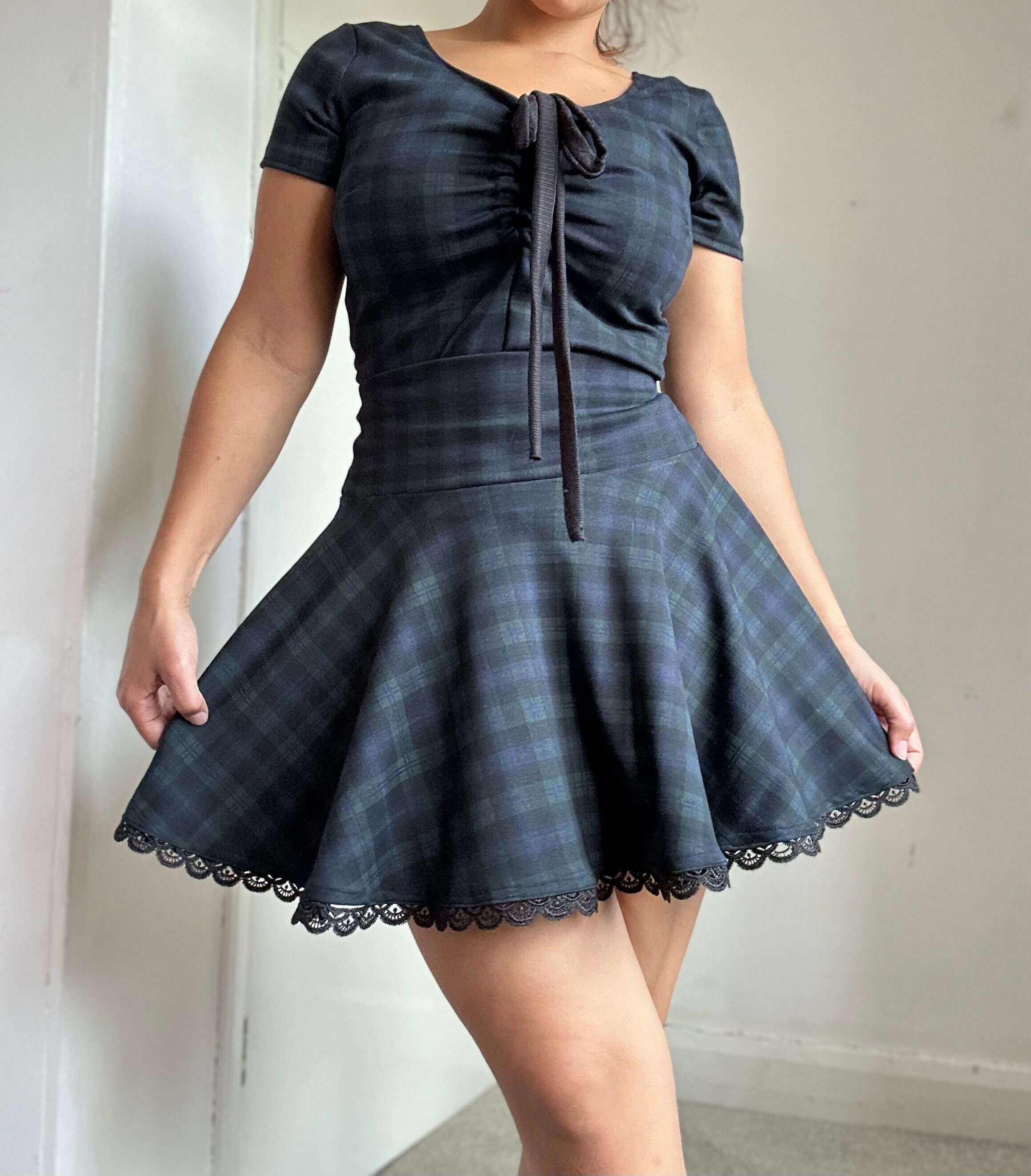 Tartan skirt top co ord
