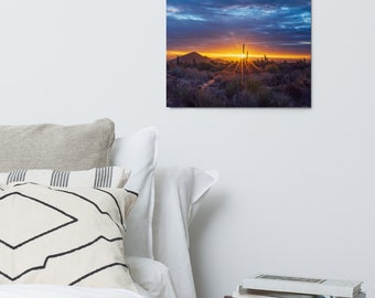 Arizona Desert Sunrise Cactus Metal Print Sunrise Desert Landscape Wall Art Arizona Arizona Housewarming Gift Southwestern Wall Décor