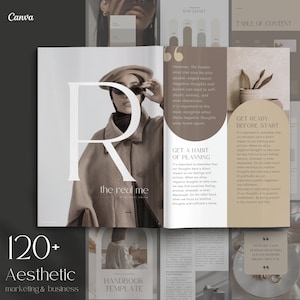 small business ebook template Canva | minimal luxury & aesthetic ebook | Digital ebook template | magazine template | Lead magnet template
