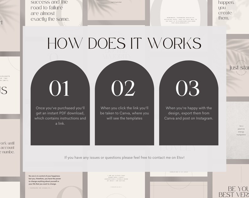 Instagram Motivational Quote Template Canva Bundle Editable Quotes