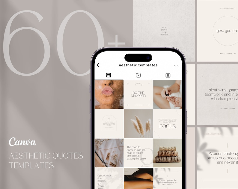Instagram Motivational Quote Template Canva Bundle Editable Etsy