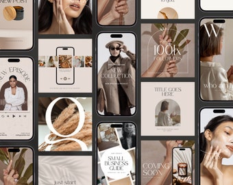 bundle social media templates | small business instagram templates | instagram content templates | minimalistic templates | neutral colors