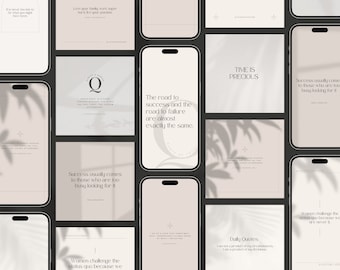 Instagram motivational quote template Canva bundle | editable quotes templates | instagram post stories quotes | minimal inspirational quote