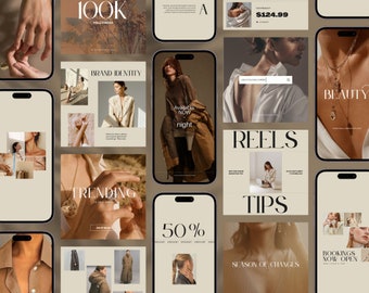 bundle social media templates | small business instagram templates | instagram content templates | minimalistic templates | neutral colors