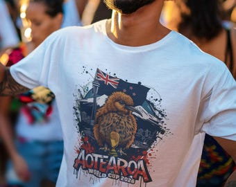 Nya Zeeland 2026 FIFA World Cup T-shirt | All Whites Fanpresent | Aotearoa Fotbollströja | Unisex T-shirt med grafik