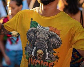 T-shirt för världsmästerskap i Elfenbenskusten 2026 | Les Éléphants Fan Present | Elfenbenskusten fotbollströja | Unisex grafisk t-shirt