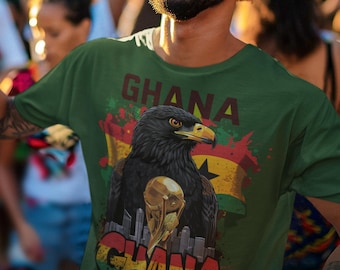 Ghana 2026 FIFA World Cup T-shirt | Black Stars fotbollsfangåva | Ghana fotbollströja | Unisex grafisk t-shirt