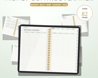 Budget Planner Digital 2026, Money Control Planner GoodNotes iPad, Bill Tracker Debt Payoff Savings Template, Instant Download