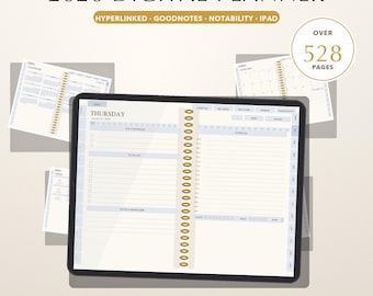 Digital Planner GoodNotes iPad 2026, Hyperlinked Dated Daily Weekly Monthly Planner, Notability Digital Journal Template, Instant Download
