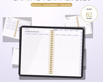 Gaming Planner Digital GoodNotes iPad, Video Game Backlog Tracker Template, Achievement Stream Schedule Wishlist, Instant Download