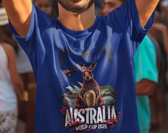 Australien 2026 FIFA World Cup T-shirt | Socceroos Fanpresent | Australiensisk fotbollströja | Unisex T-shirt med grafik