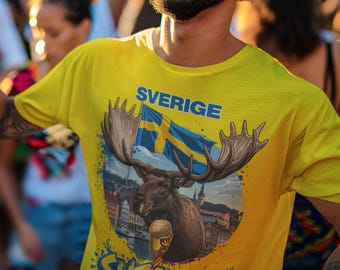 Sverige 2026 FIFA World Cup T-shirt | Blågult Fotboll Fan Present | Sverige Football Tee | Unisex grafisk t-shirt