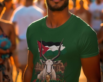 Jordanien 2026 FIFA World Cup T-shirt | Den ridderliga fangåvan | Al-Nashama fotbollströja | Unisex t-shirt med grafik