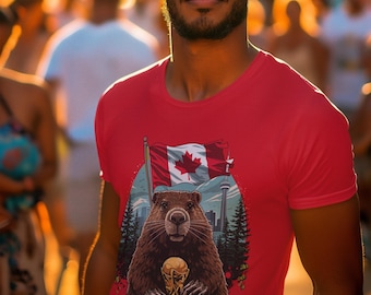 T-shirt WK voetbal Canada 2026 | Maple Leafs waaier cadeau | Canada voetbalshirt | Uniseks T-shirt met grafische print