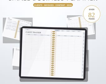 Small Business Planner Digital 2026, Side Hustle Planner GoodNotes iPad, Client Tracker Invoice Content Calendar Template, Instant Download