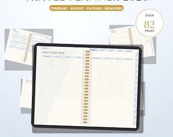 Travel Planner Template 2026, Hyperlinked Digital Trip Planner GoodNotes iPad, Itinerary Packing List Budget Tracker, Instant Download