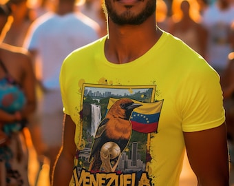 Venezuela VM 2026 T-shirt | La Vinotinto-fangåva | Venezuelansk fotbollströja | Unisex t-shirt med grafik
