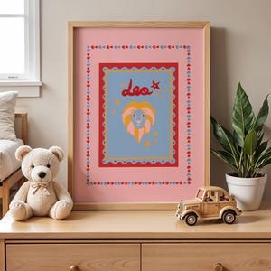 A3 A4 A5 Art Print | Leo Zodiac Star Sign Wall Art | Gift | Home Decor