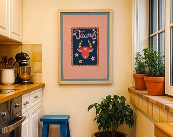 Zodiac Wall Art | Taurus Astrology Print | A5 A4 A3 | Personalized Gift