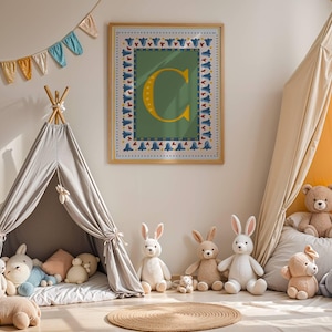 Letras decorativas y coloridas, arte mural personalizado. Decoración para dormitorio infantil