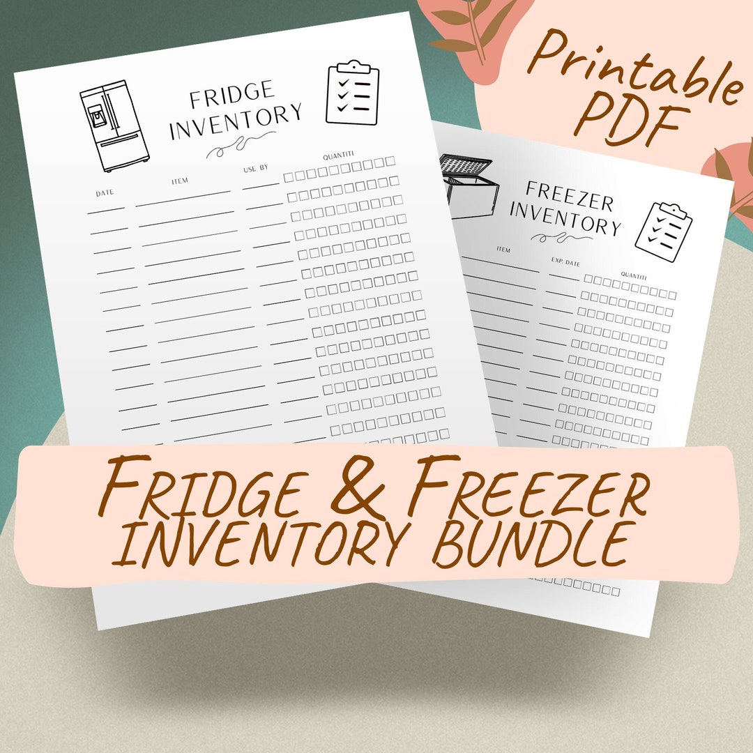 Inventory Pack Fridge and Freezer Inventory Editable and Etsy