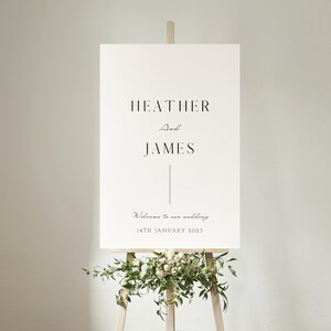 Modern Minimalist Wedding Welcome Sign - Black & White - A1 - Wedding Template - Editable - Downloadable - Personalised