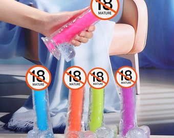 Multi-colored Realistic Dildo, Suction Cup Dildo Penis , Butt Anal Plug Sex Toys, Silicone Adult Sex Toy for Women Men, BDSM Toy, Mature