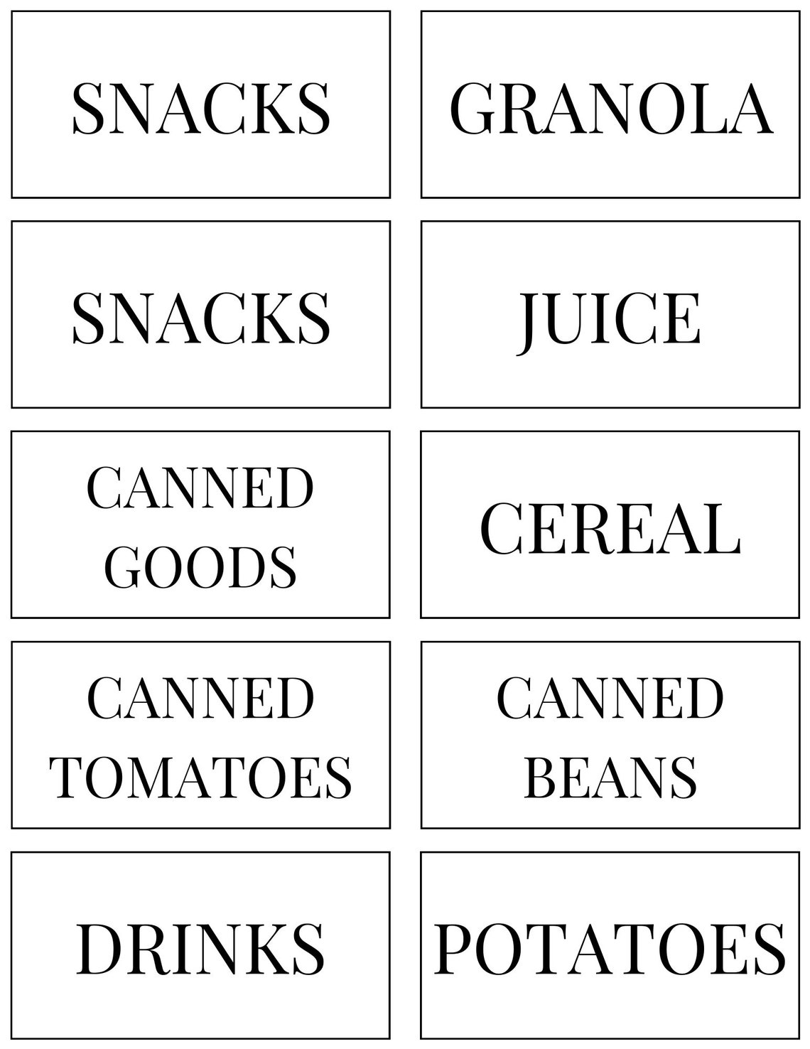 Pantry Labels | Customizable | DIY | Instant Download | US Letter Size ...
