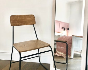 Chairs vintage reclaimed modern rustic 1960s 2x wooden metal wood