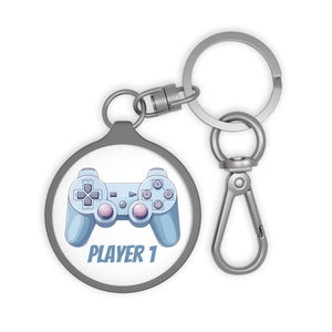 Player 1 Gamer Keychain  - Key Ring Personalized - Boyfriend Valentine Day Gift - Gift for Nerd - Best Friend Gift - Wedding Anniversary