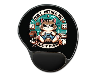 Grumpy Cat Mouse Pad - Don't Bother Me Right Meow - Gaming Mouse Pad With Wrist Rest - Memory Foam - PC Gamer - Cat Lovers - WSAD