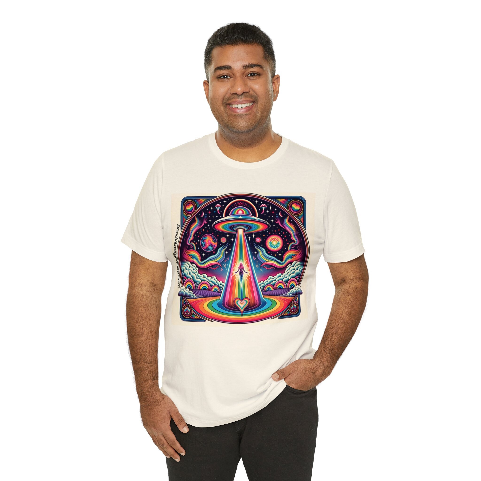 Society6 ケース WELCOME TO UTOPIA Bold Rainbow Multicolor Ab Rainbow Galaxy T-shirt - Unisex Jersey Short Sleeve - Kesha