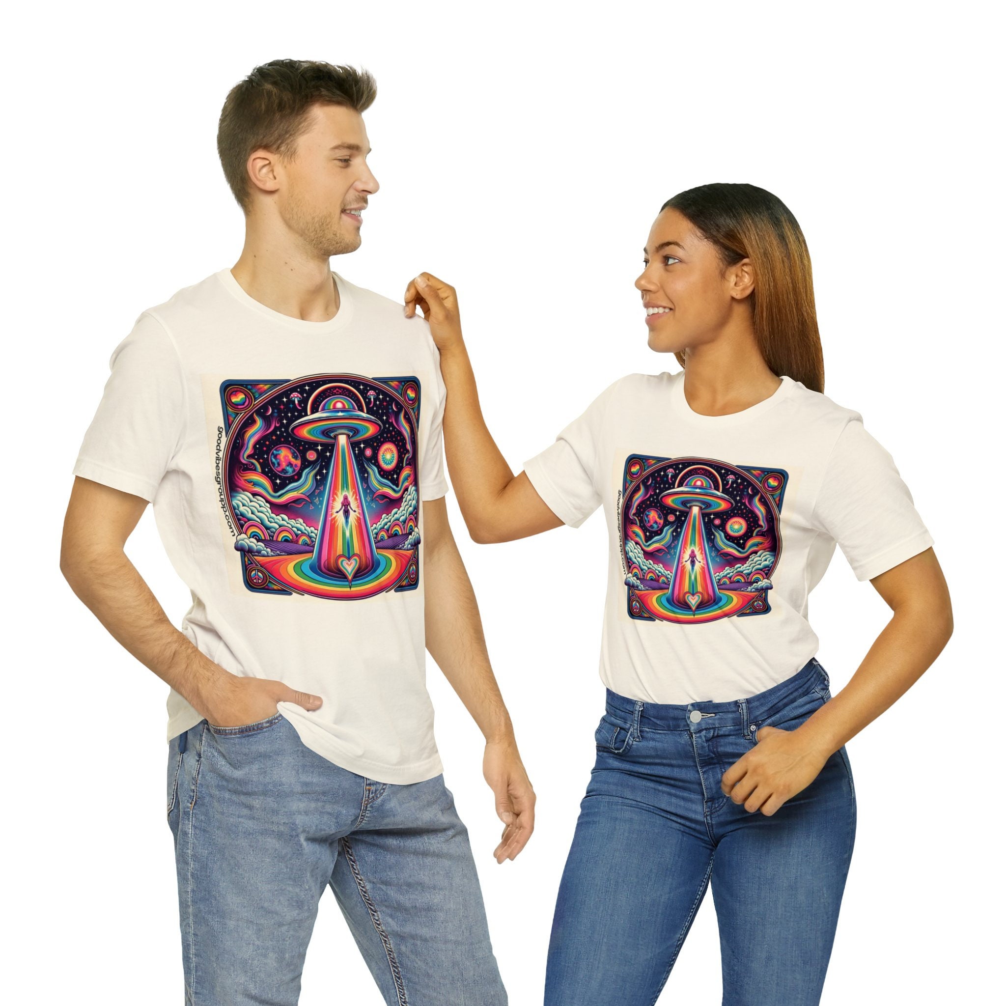 Society6 ケース WELCOME TO UTOPIA Bold Rainbow Multicolor Ab Rainbow Galaxy T-shirt - Unisex Jersey Short Sleeve - Kesha