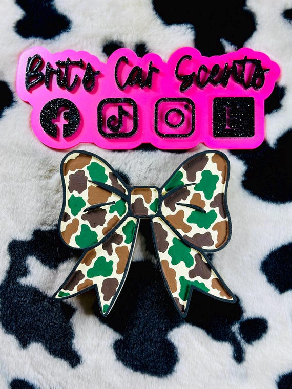 camo bow car freshie