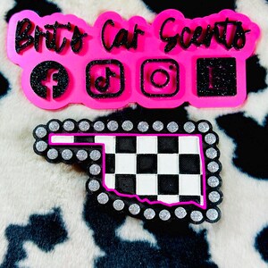 checkered oklahoma car freshie