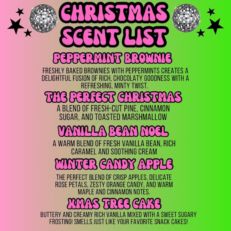 a poster with a list of christmas items
