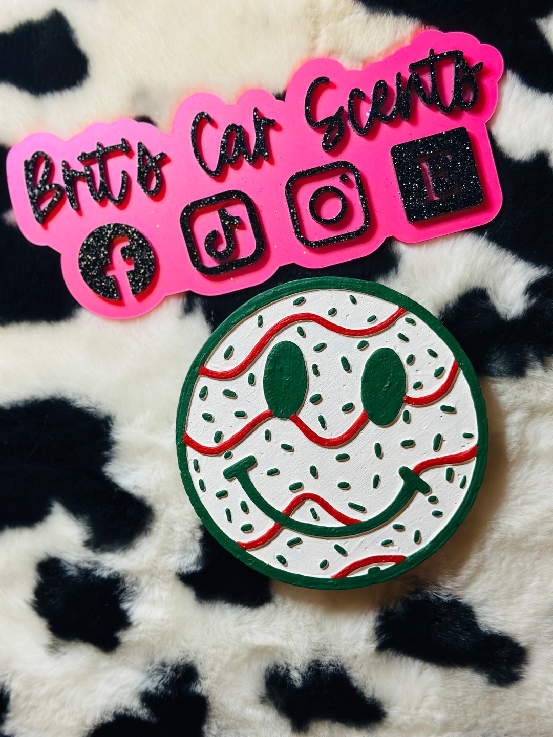 Christmas Cake Smiley Car Freshie Etsy
