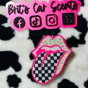 checkered tongue car freshie