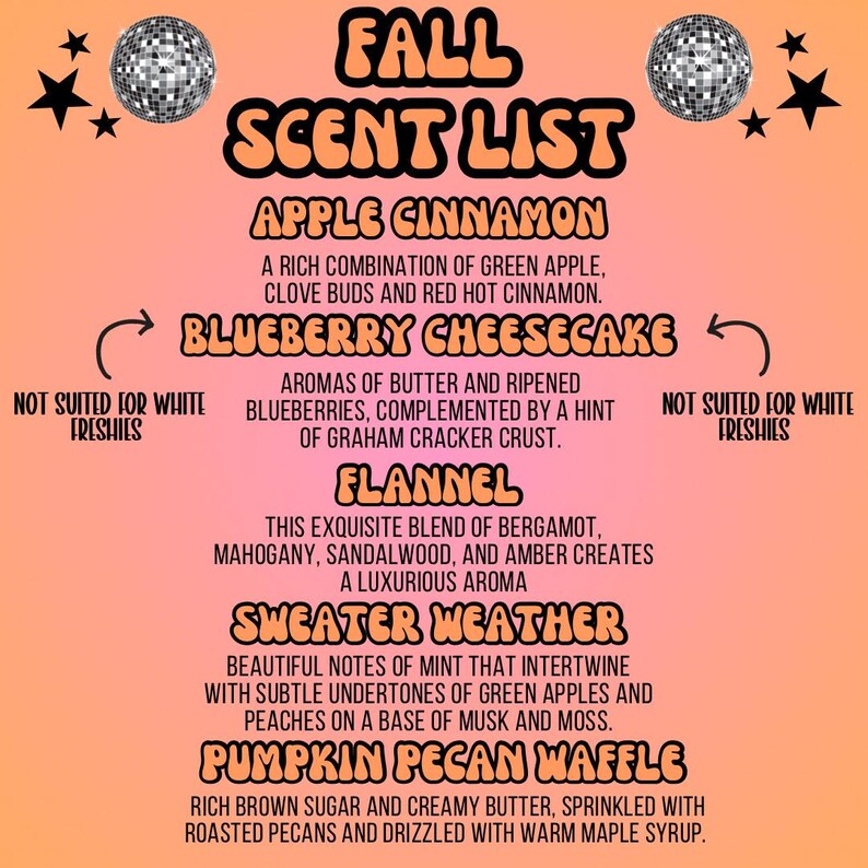 a poster with a list of different types of items