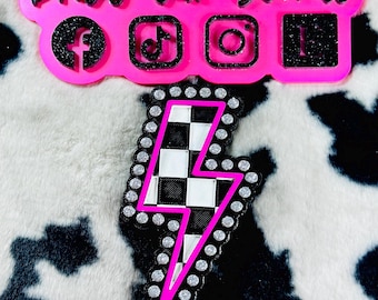 checkered lightning bolt car freshie