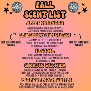 a poster with a list of different types of items