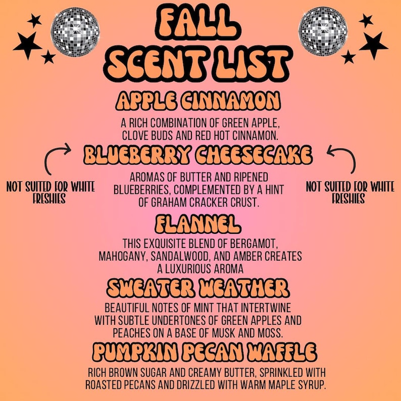 a poster with a list of different types of items